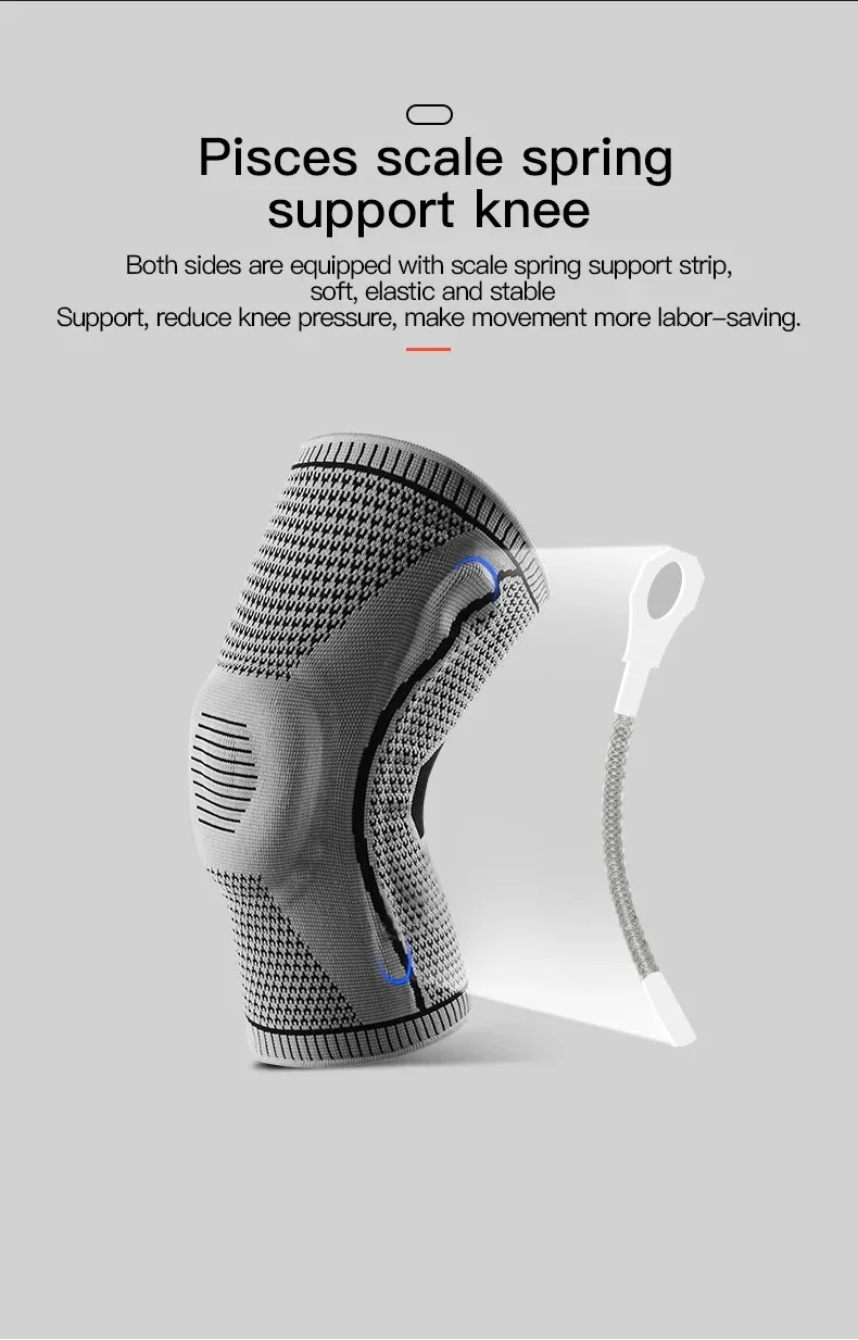 1PC Silicone Knee Pads Strap Patella Medial Support Meniscus Compression Knee Braces for Running Sport Knee Protection 1PC Silicone Knee Pads Strap Patella Medial Support Meniscus Compression Knee Braces for Running Sport Knee Protection