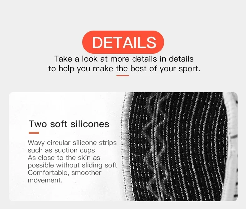 1PC Silicone Knee Pads Strap Patella Medial Support Meniscus Compression Knee Braces for Running Sport Knee Protection 1PC Silicone Knee Pads Strap Patella Medial Support Meniscus Compression Knee Braces for Running Sport Knee Protection