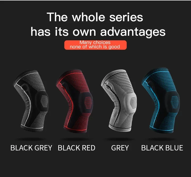 1PC Silicone Knee Pads Strap Patella Medial Support Meniscus Compression Knee Braces for Running Sport Knee Protection 1PC Silicone Knee Pads Strap Patella Medial Support Meniscus Compression Knee Braces for Running Sport Knee Protection